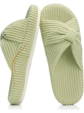 Women's Green Orthopaedic Arch Support Slippers Memory Foam House Casual